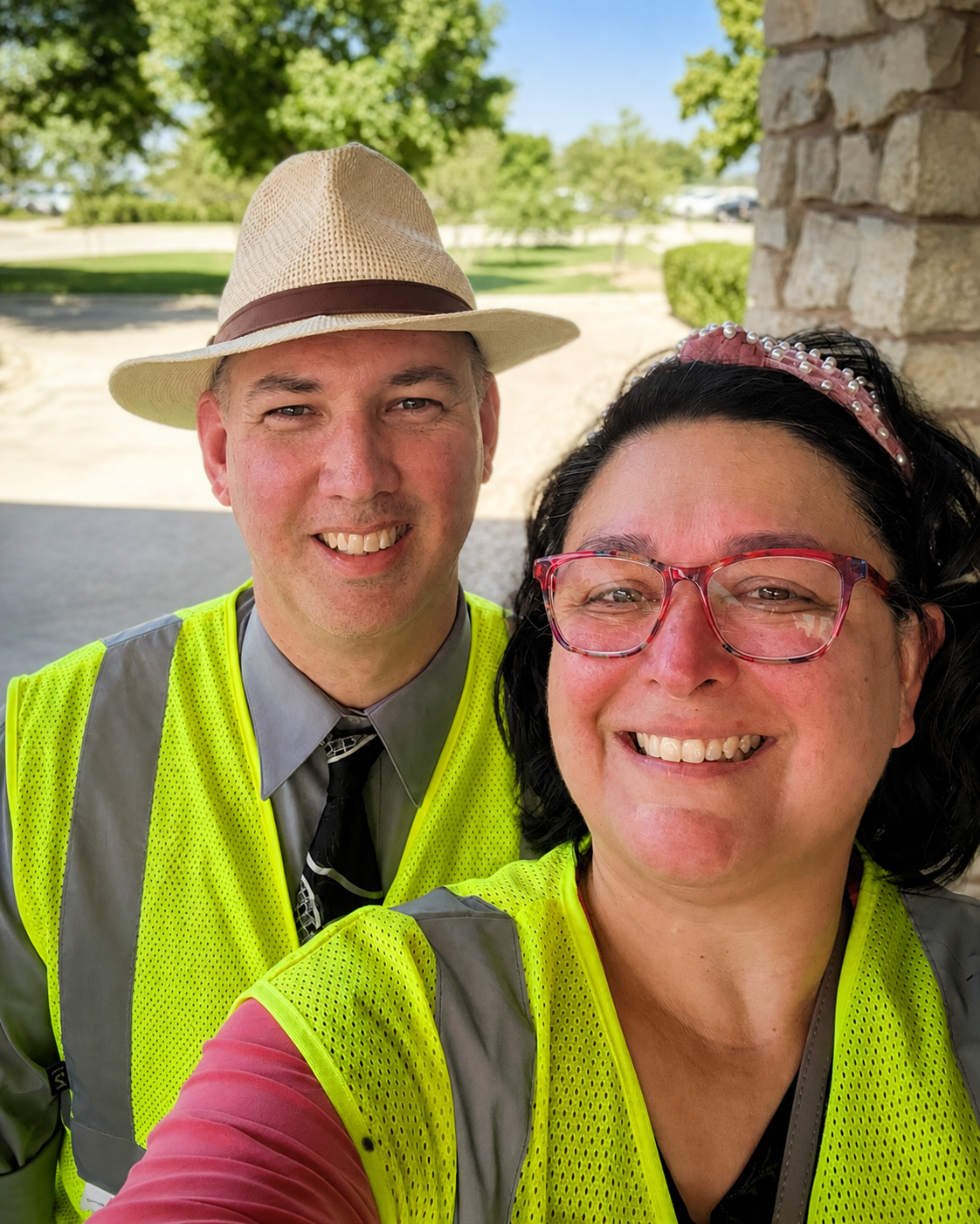 Michelle and her husband serving together in their community