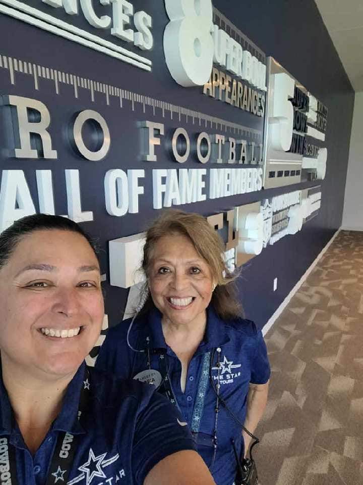 Michelle and her mom serving as tour ambassadors at The Star in Frisco